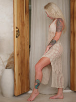 Load image into Gallery viewer, High-Slit / Halter Crochet Dress
